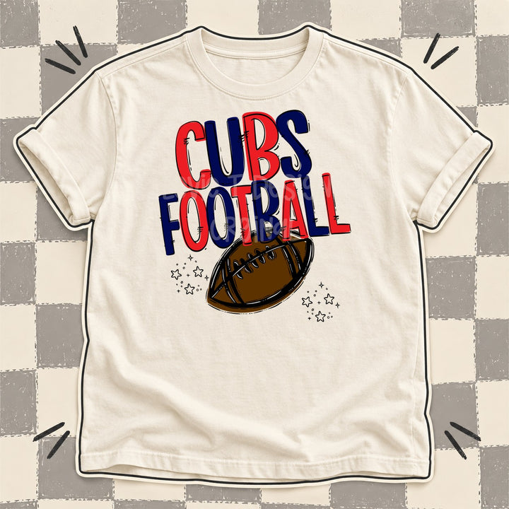 Cubs Red Navy Team Go Football Mascots DTF transfer mockup