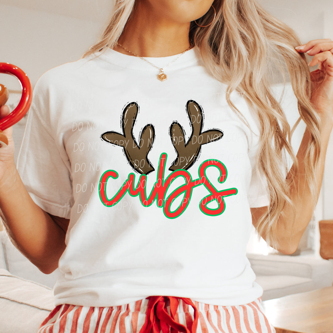 Cubs Reindeer mascot DTF transfer
