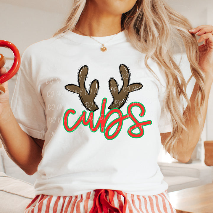 Cubs Reindeer mascot DTF transfer