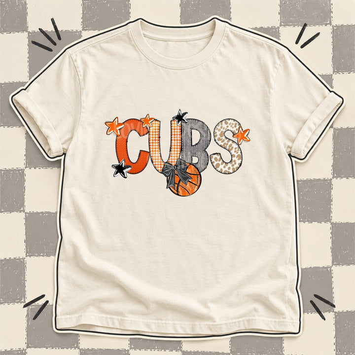 Cubs Mixed Doodle Basketball Mascots – Hoops Houndstooth DTF transfer mockup