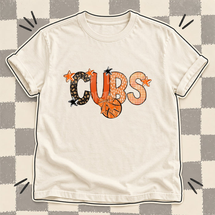 Cubs Mixed Doodle Basketball Mascots – Leopard Court DTF transfer mockup