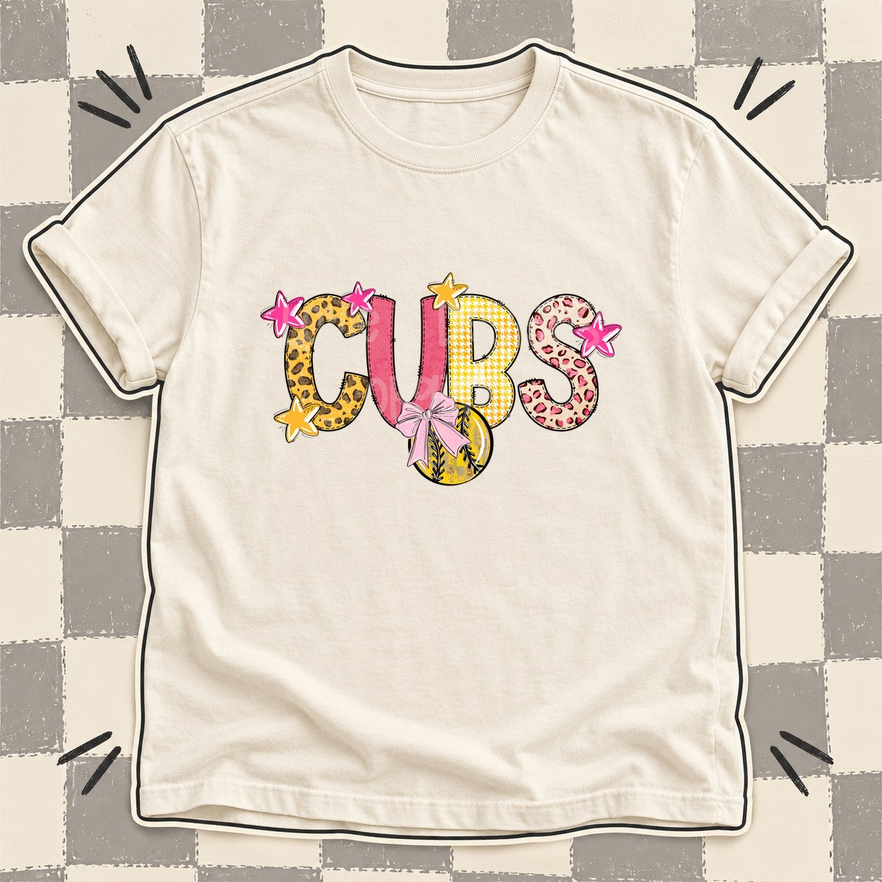 Mixed Doodle Softball Mascots – Sunshine Leopard Cubs design