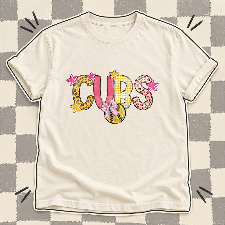 Cubs Mixed Doodle Softball Mascots – Sunshine Leopard DTF transfer mockup