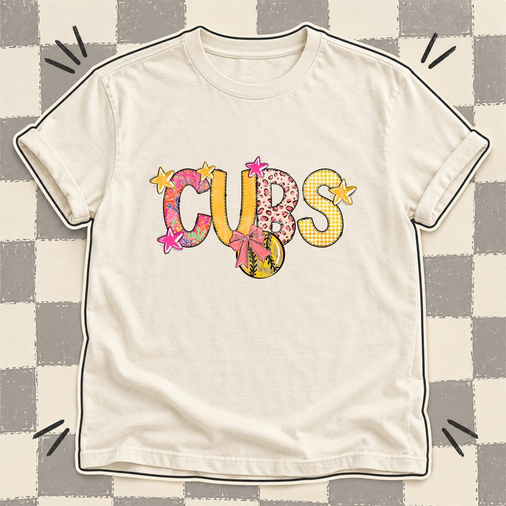Cubs Mixed Doodle Softball Mascots – Softball Brights DTF transfer mockup