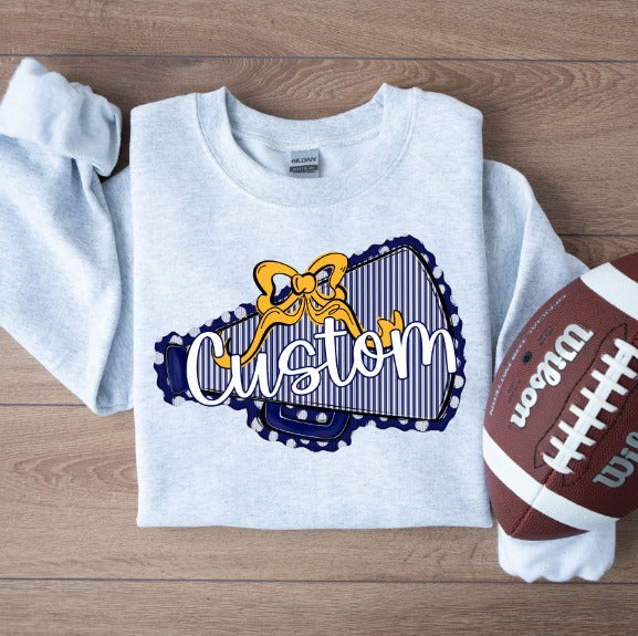 CUSTOM SEERSUCKER MEGAPHONE AND BOW   18 COLOR OPTIONS