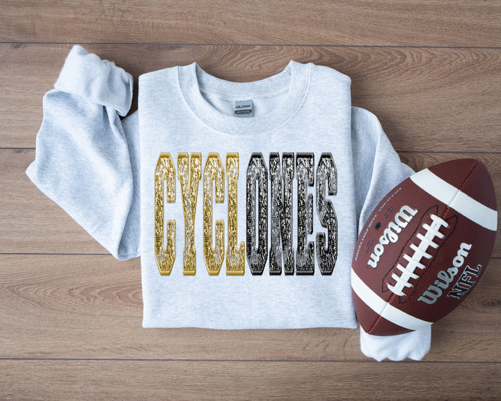 CYCLONES SPLIT SEQUIN GOLD AND BLACK