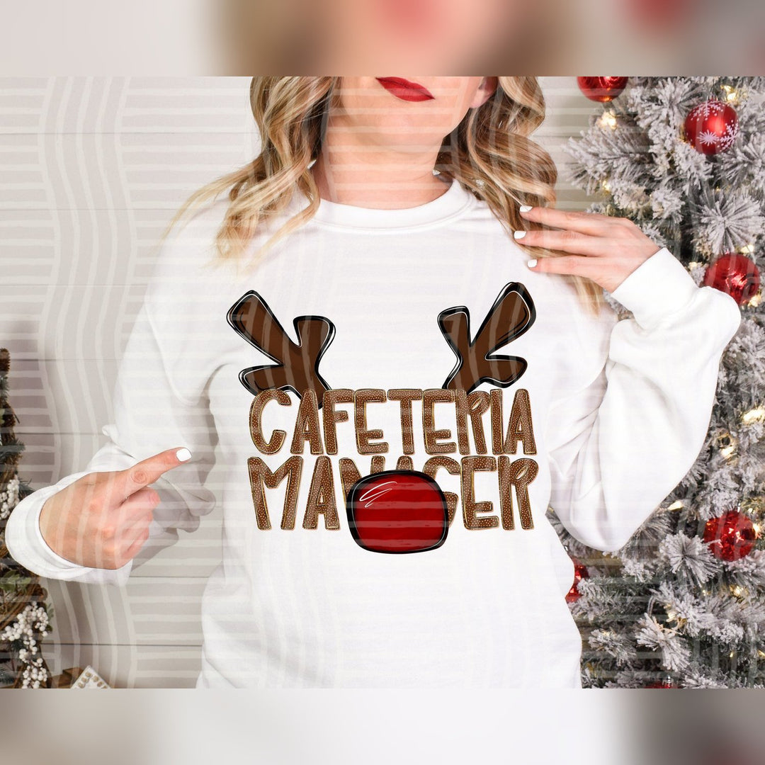 Cafeteria Manager Deer Antler School Staff DTF transfer