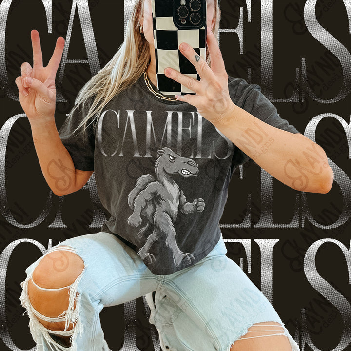 Halftone Mascots Camels DTF transfer mockup