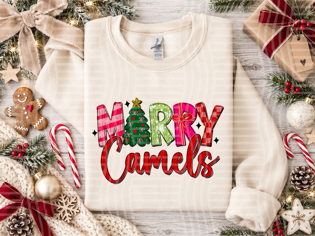 Camels Merry mascot DTF transfer