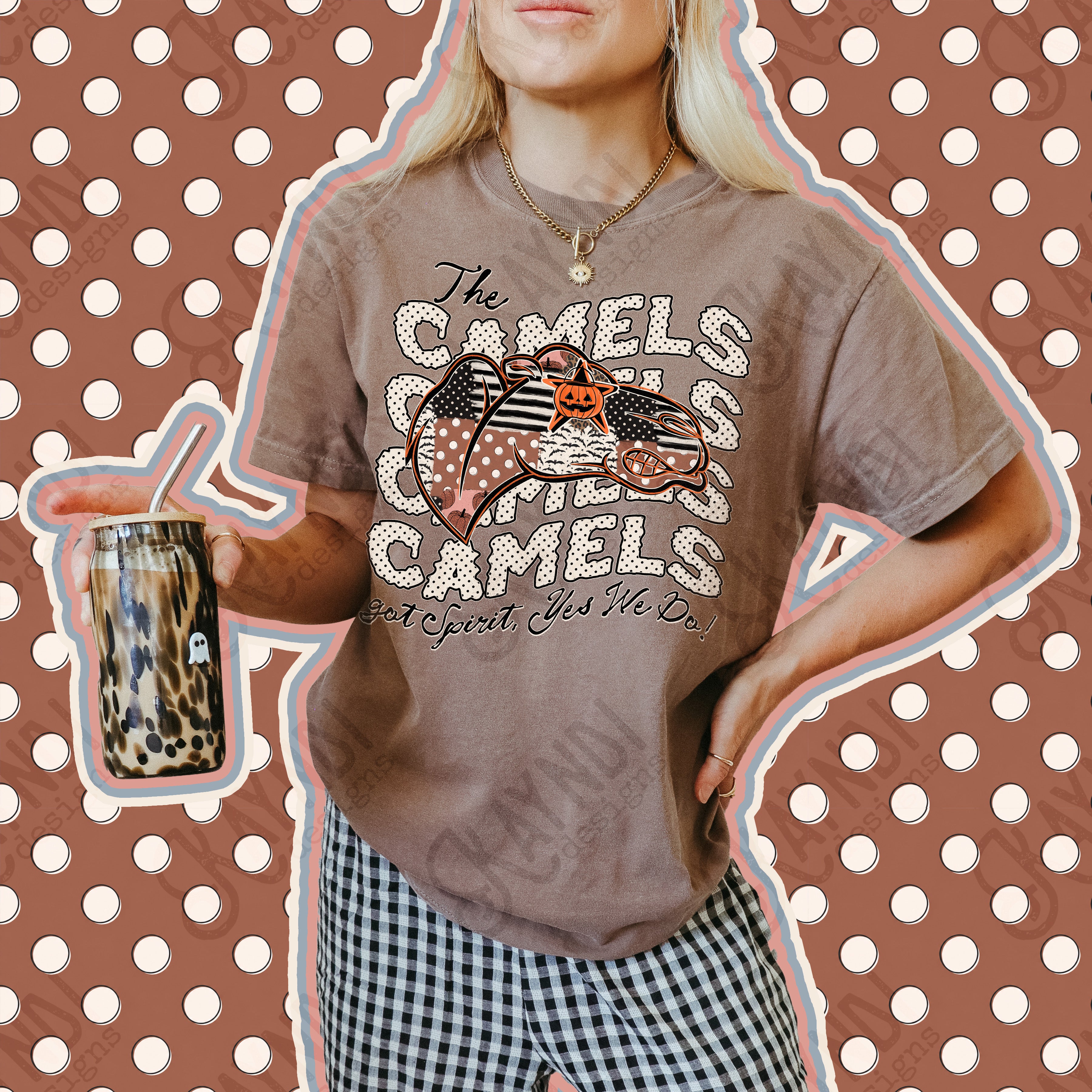 Patchwork Pumpkin Spirit Mascots Camels design