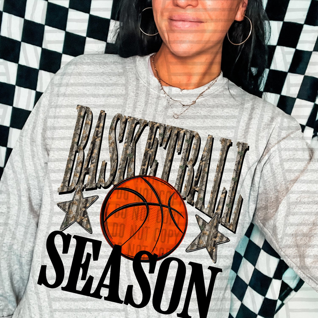 Camo Basketball Season DTF transfer