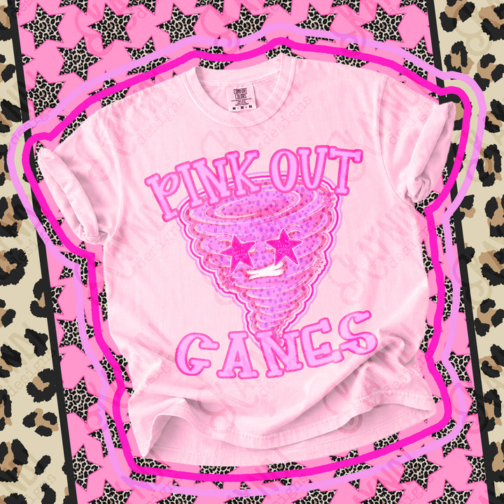 Canes Pink Out Mascots mascot DTF transfer