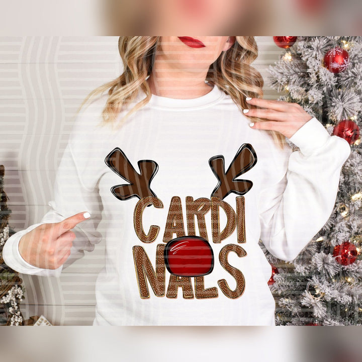 Cardinals Deer Antler Mascots DTF transfer