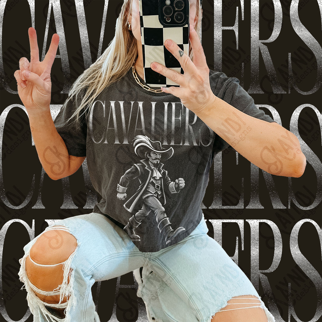 Halftone Mascots Cavaliers DTF transfer mockup