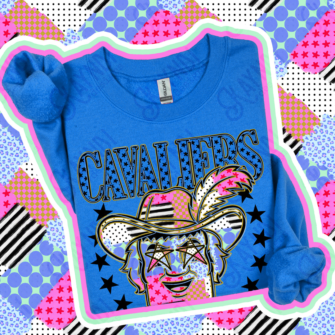 Cavaliers Patchwork Varsity Stars mascot DTF transfer