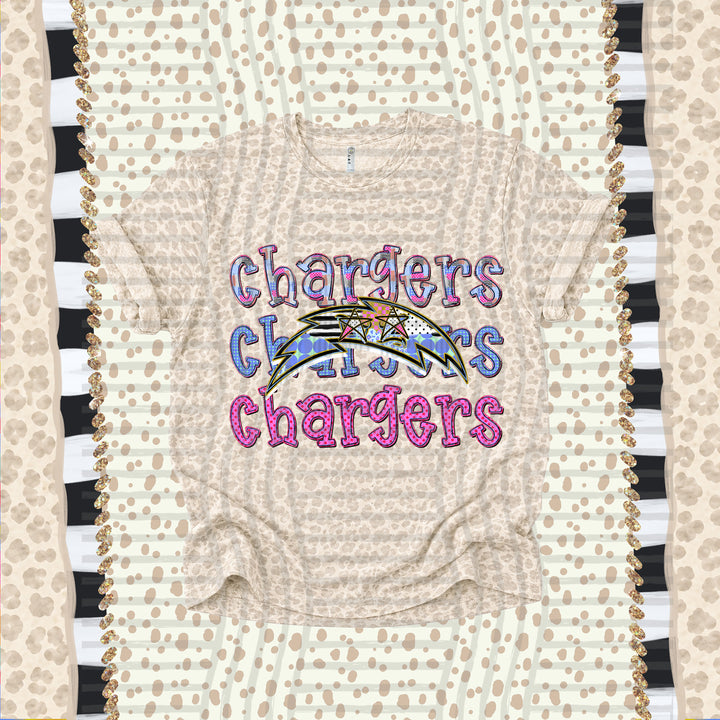 Chargers Dolly Doodle mascot DTF transfer