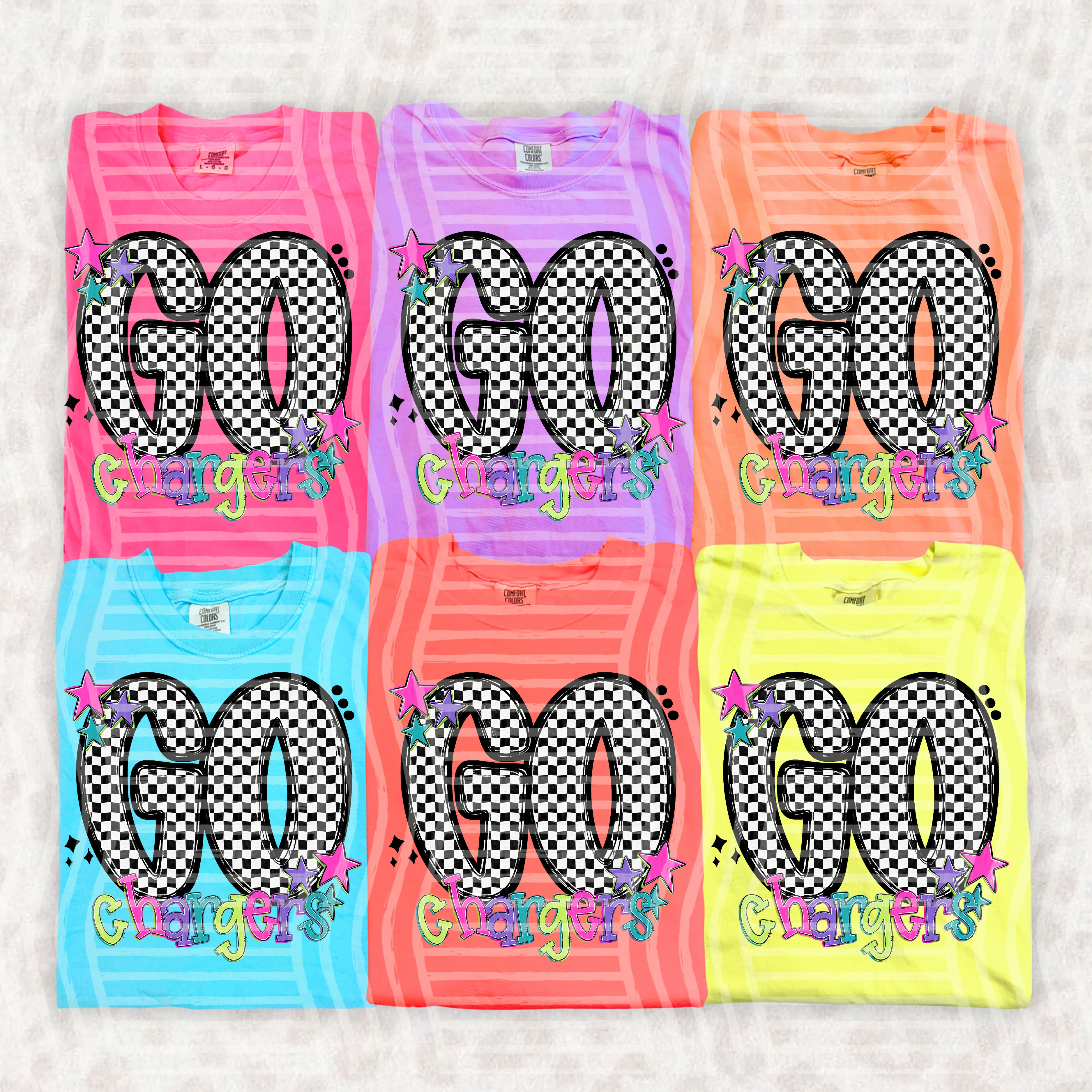 Go Checker Neons Mascots Chargers design