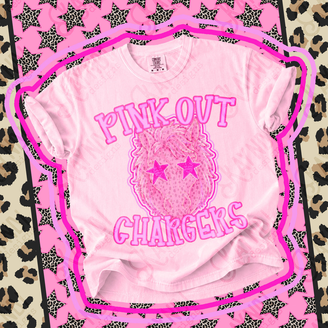 Chargers Pink Out Mascots mascot DTF transfer