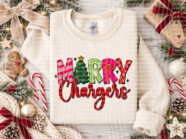 Chargers Merry mascot DTF transfer