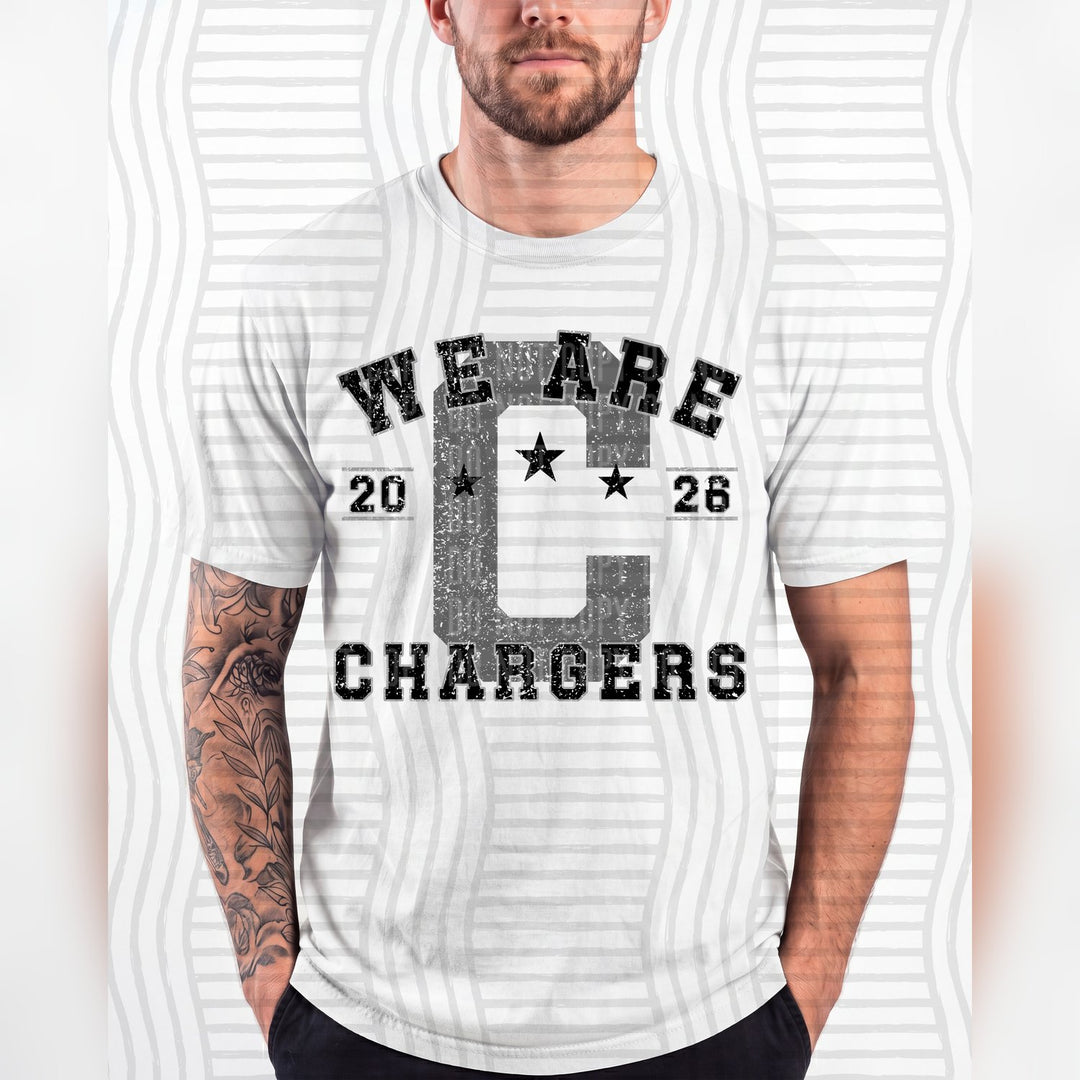 Chargers Varsity Initials Mascots DTF transfer
