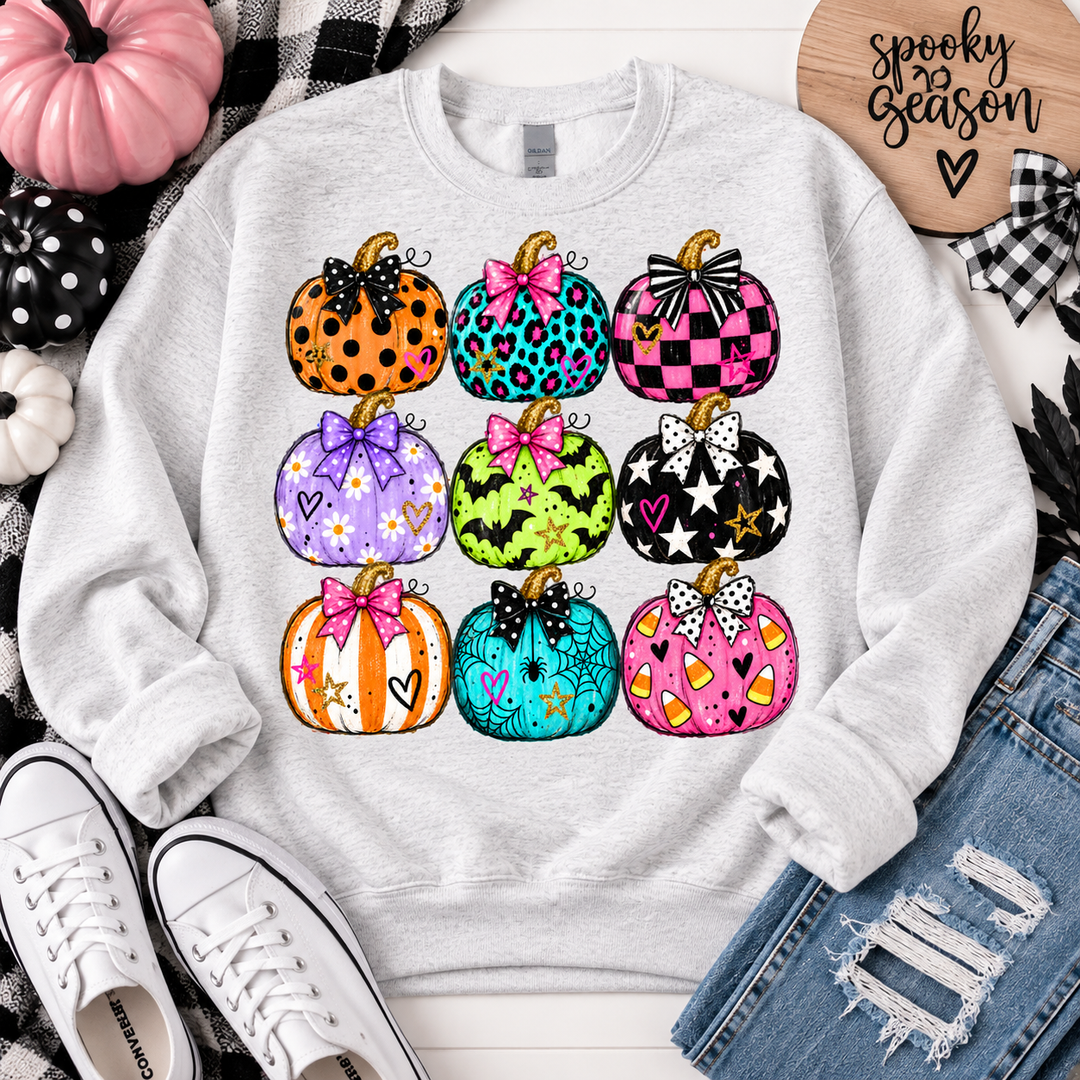 Colorful Pumpkins 1 Fall DTF transfer mockup