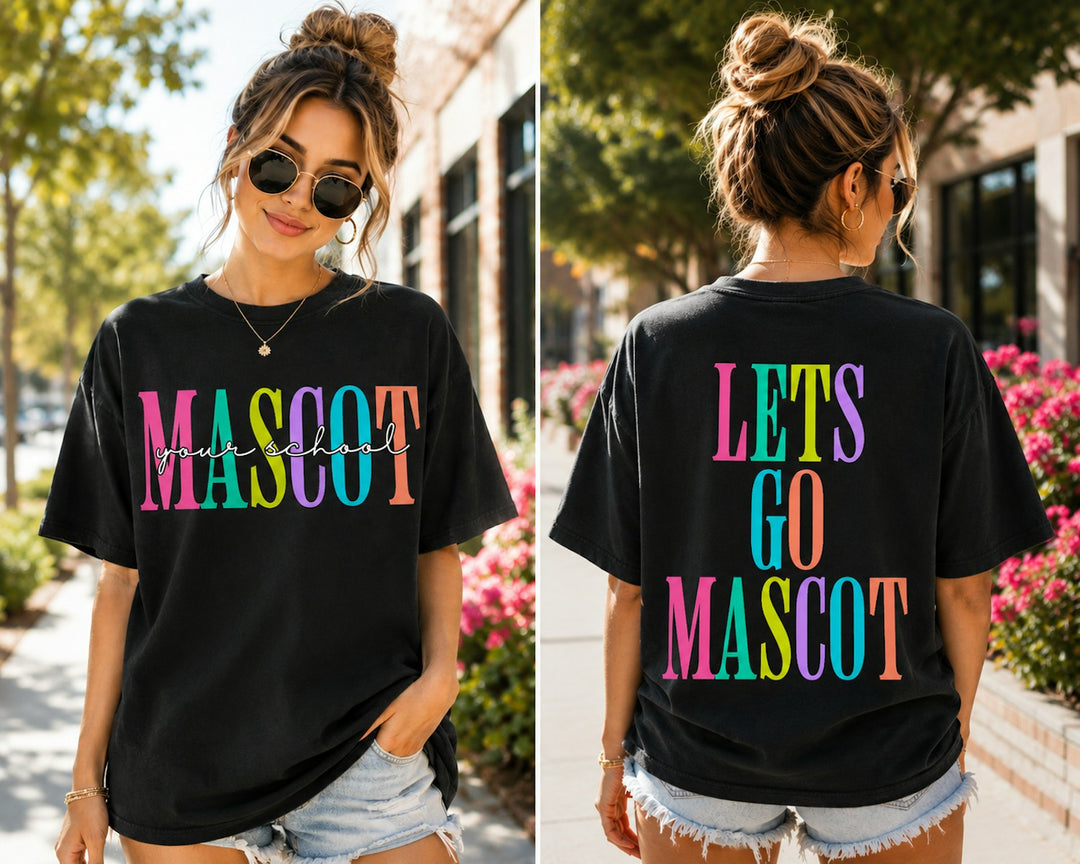 Colorful Let's Go Mascot customizable DTF transfer