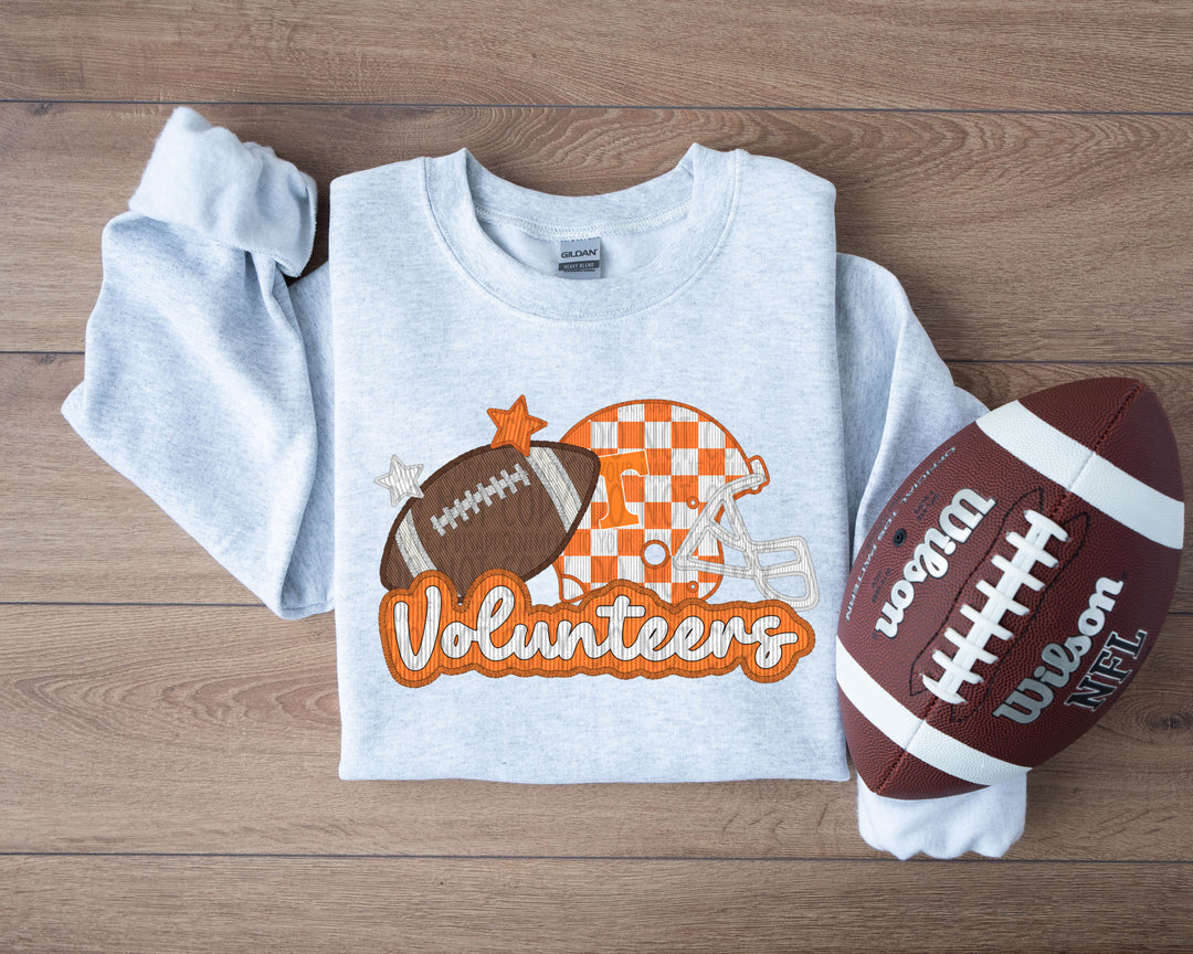 CHECKER VOLS WITH LOGO FAUX APPLIQUE