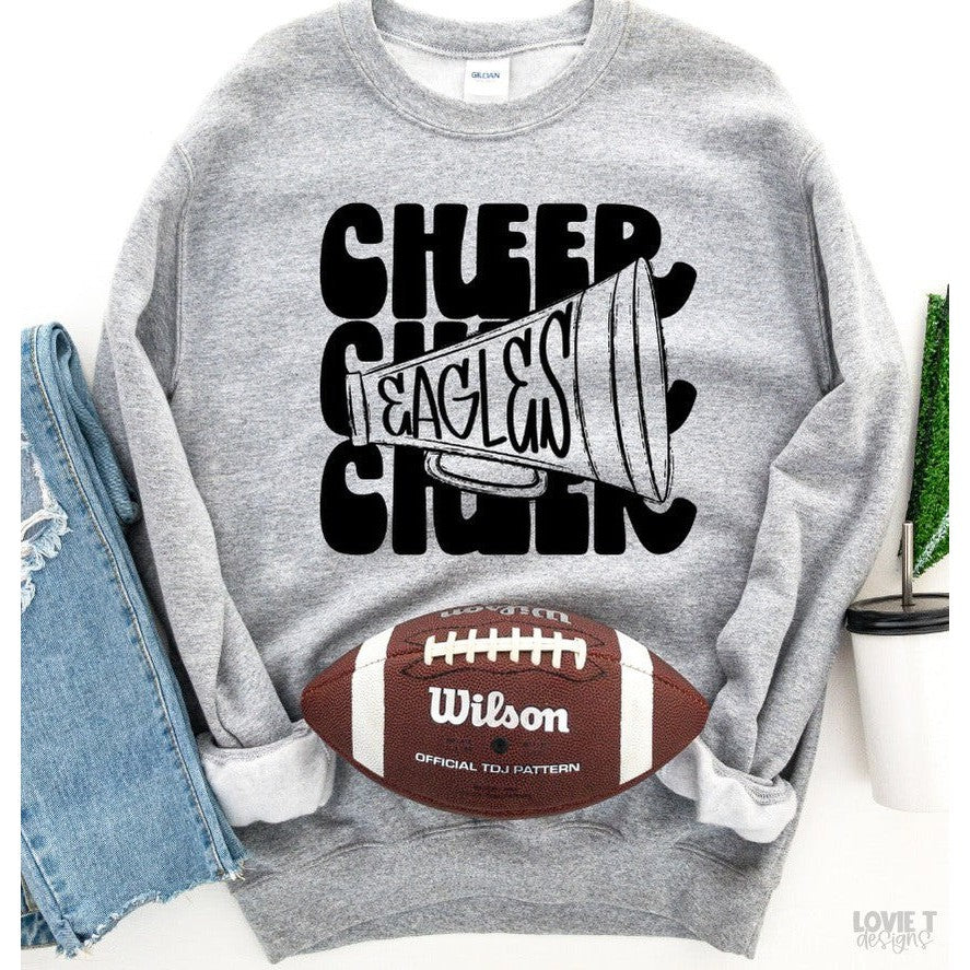 Cheer Stacked Megaphone Mascot - Customizable – DTF Transfer