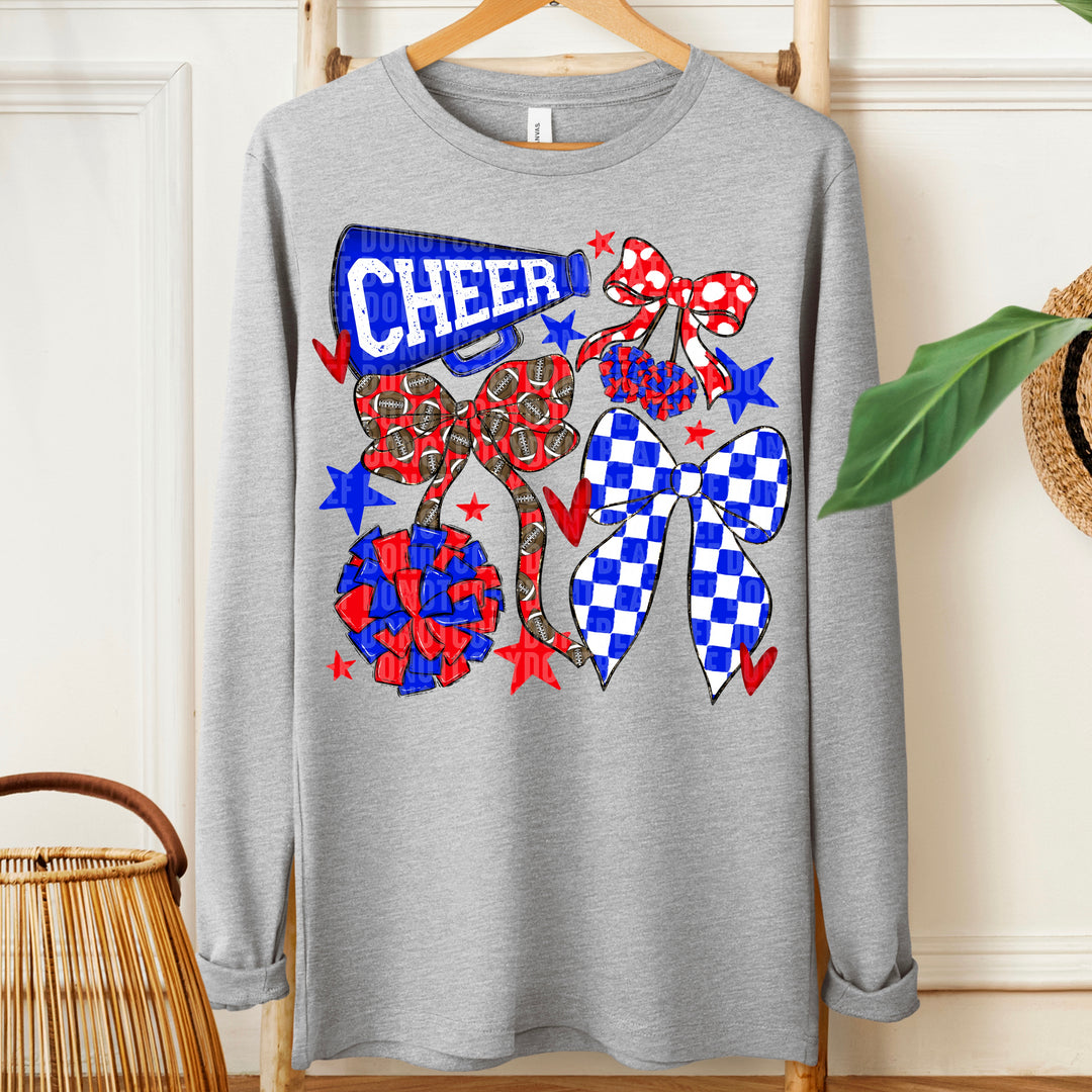 CHEER FOOTBALL BOWS RED ROYAL