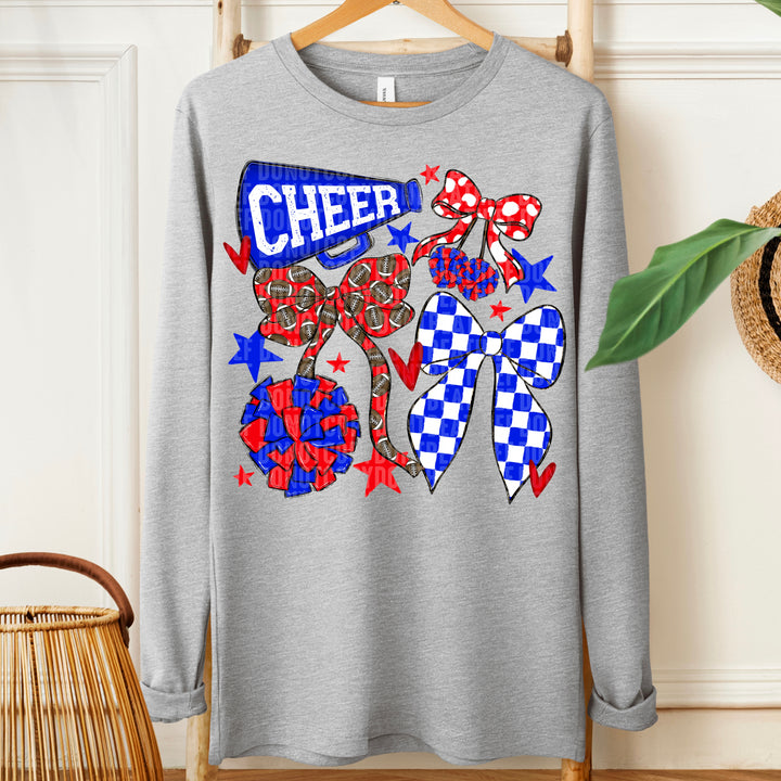 CHEER FOOTBALL BOWS RED ROYAL