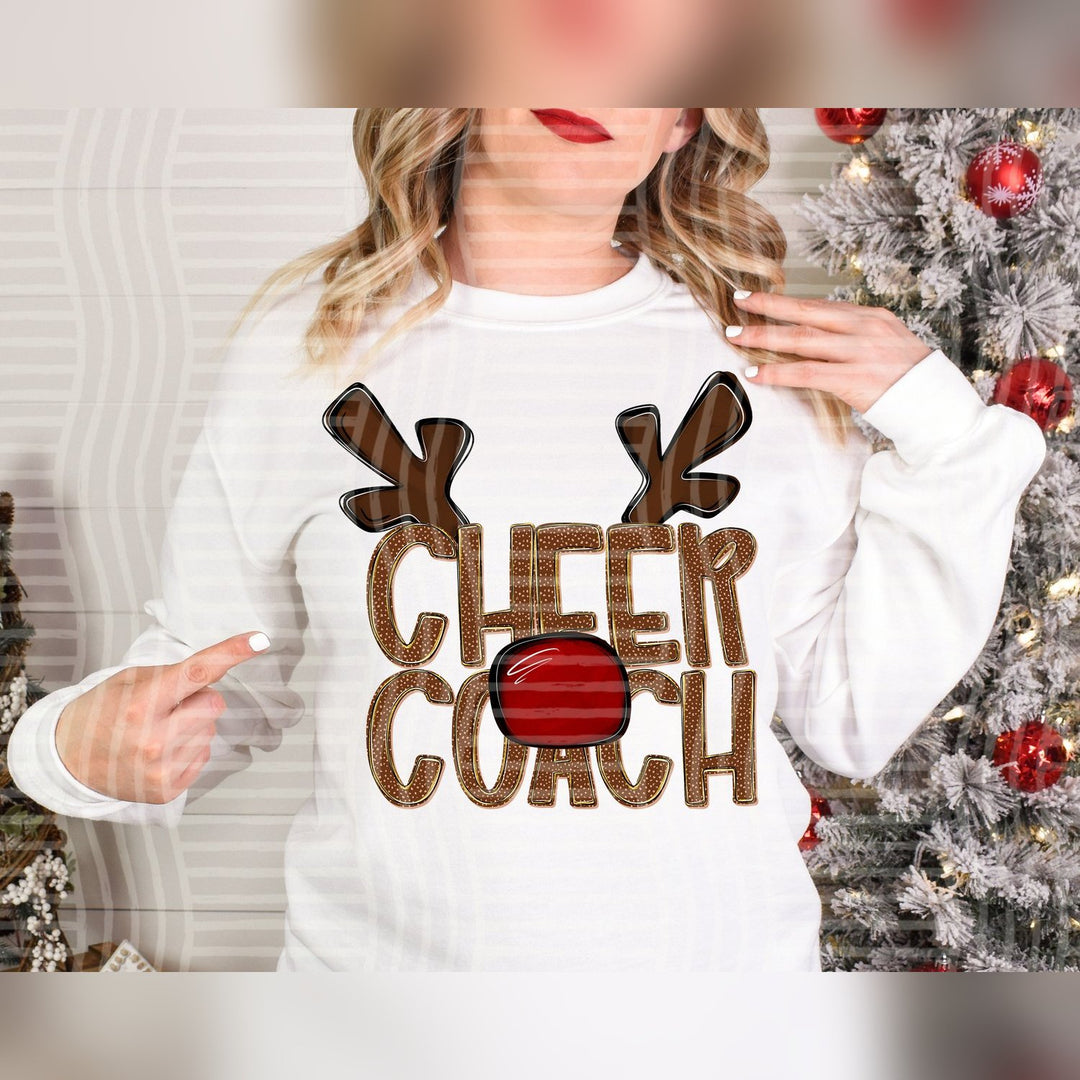 Cheer Coach Deer Antler School Staff DTF transfer