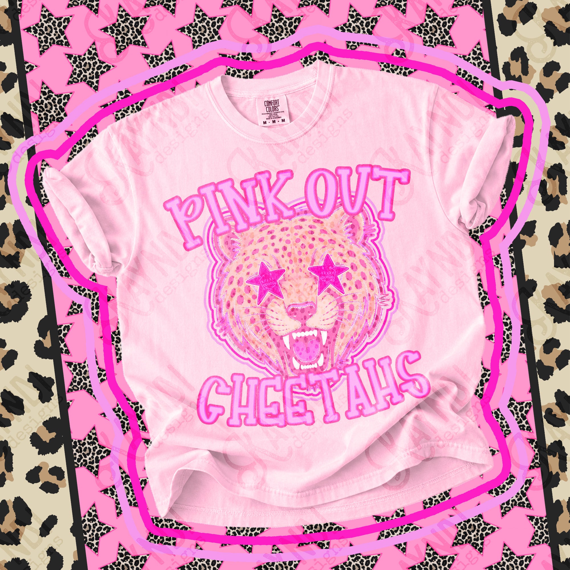 Pink Out Mascots Cheetahs mockup