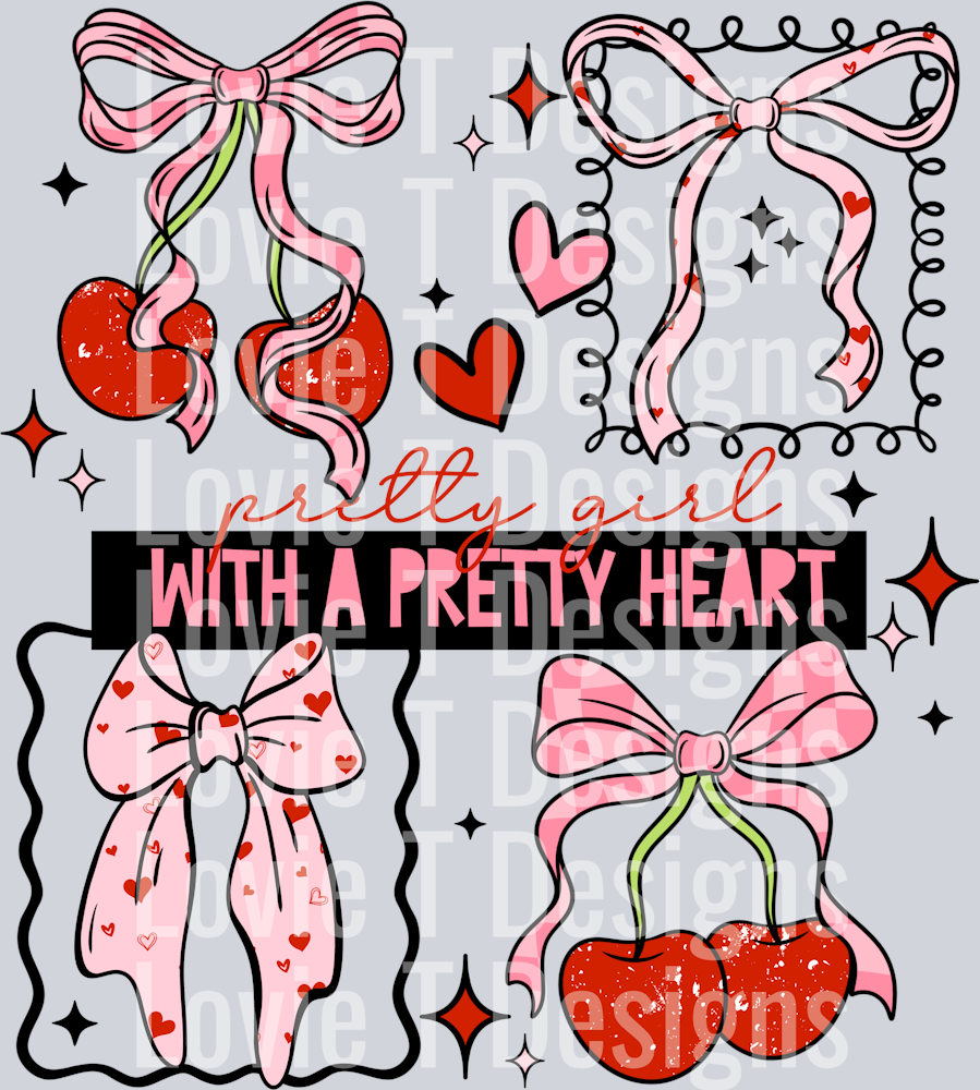 Cherry bow pretty heart