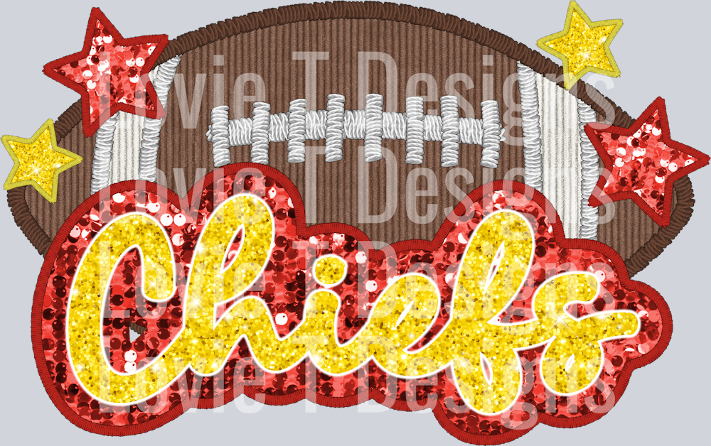 Chiefs Football Faux Applique