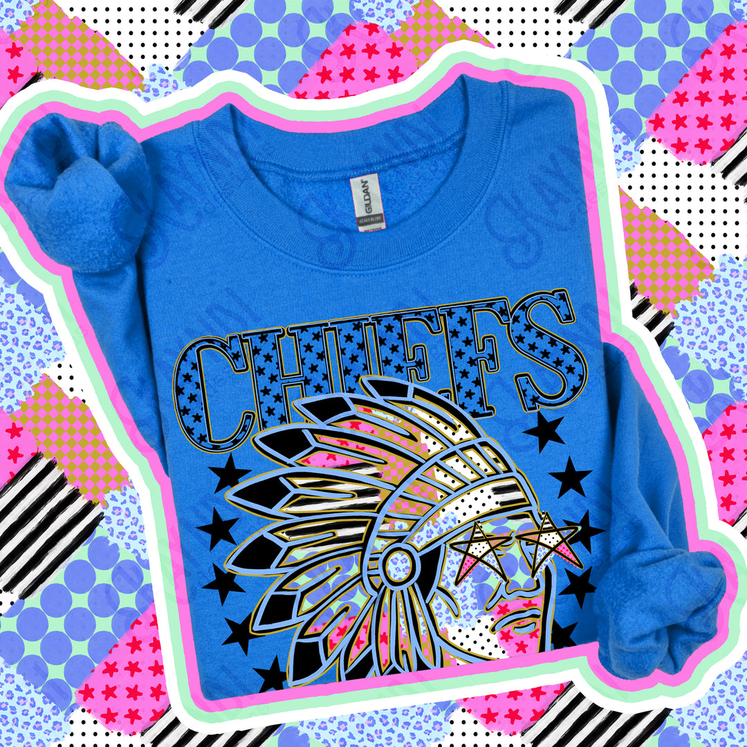 Chiefs Patchwork Varsity Stars mascot DTF transfer