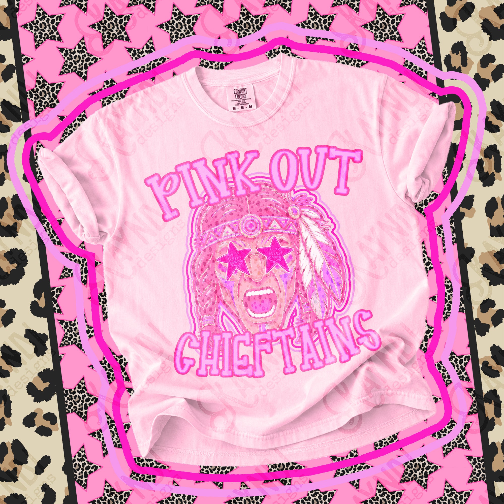 Pink Out Mascots Chieftains 2 mockup