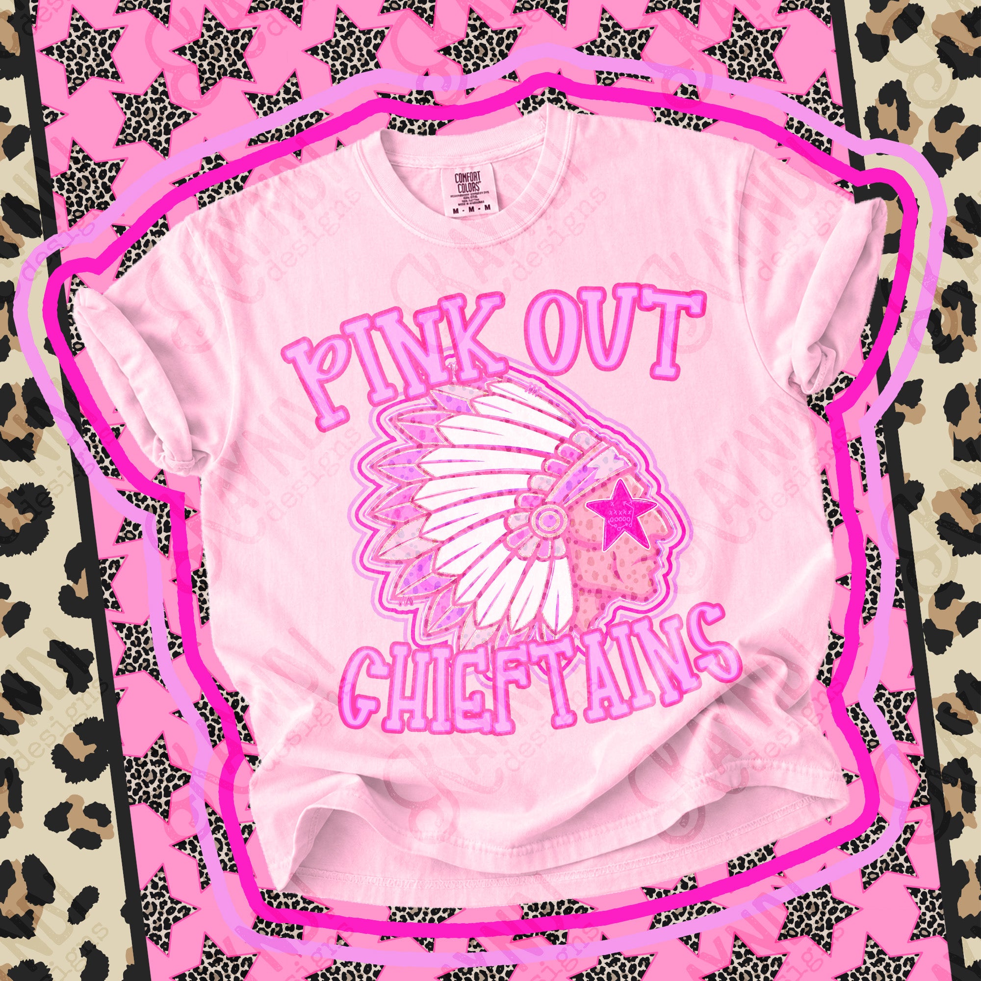 Pink Out Mascots Chieftains 3 mockup