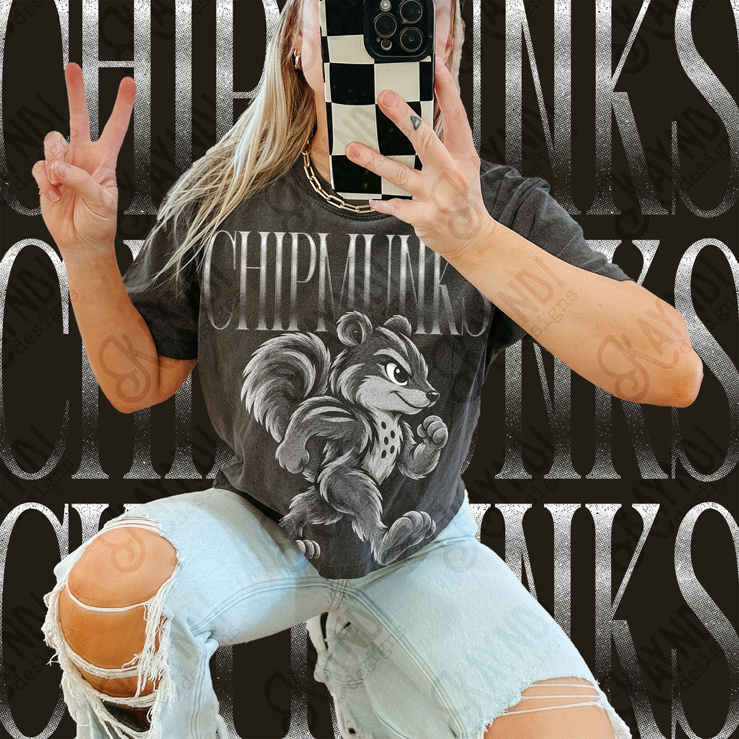Halftone Mascots Chipmunks DTF transfer mockup