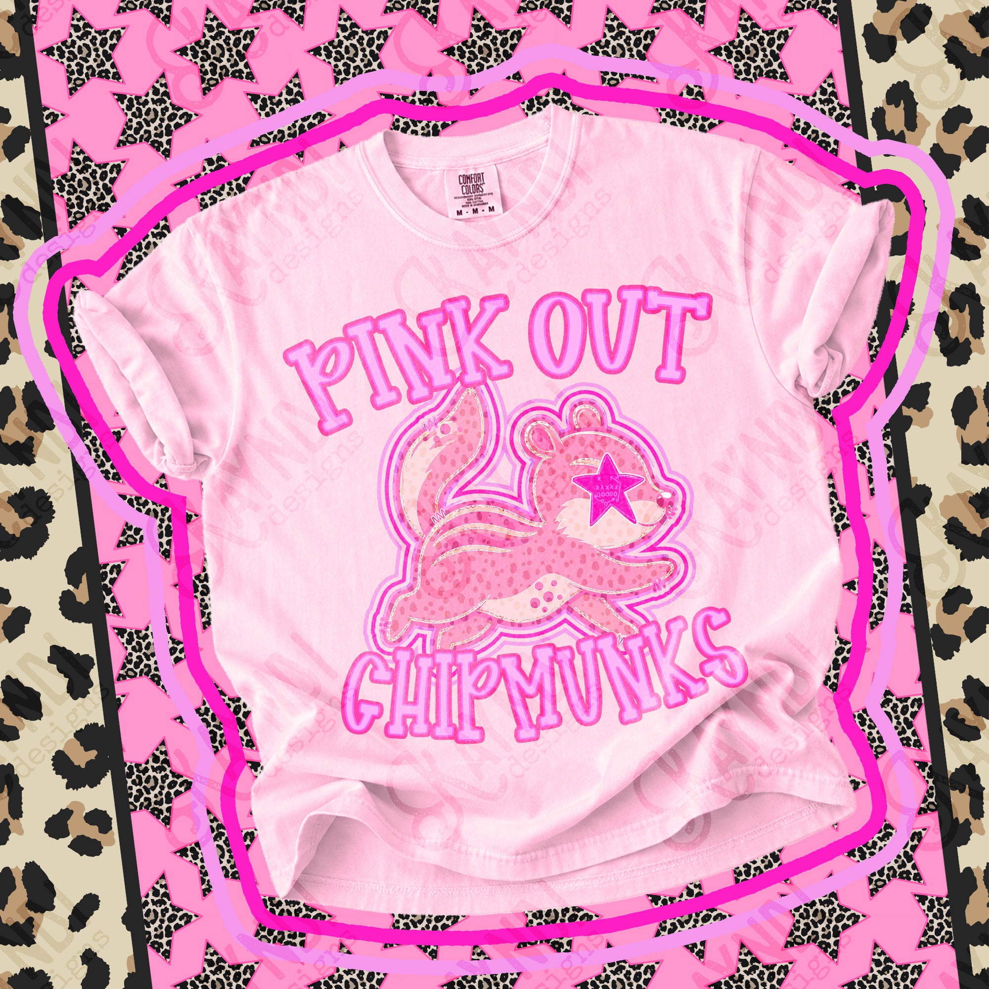 Pink Out Mascots Chipmunks mockup