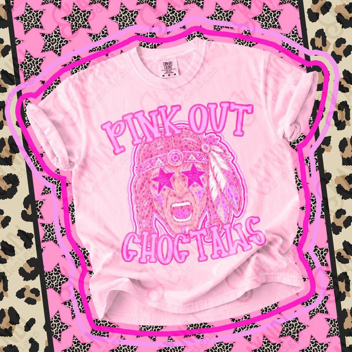 Choctaws 2 Pink Out Mascots mascot DTF transfer