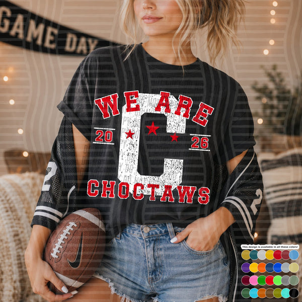 Varsity Initials White Outline Mascots Choctaws design