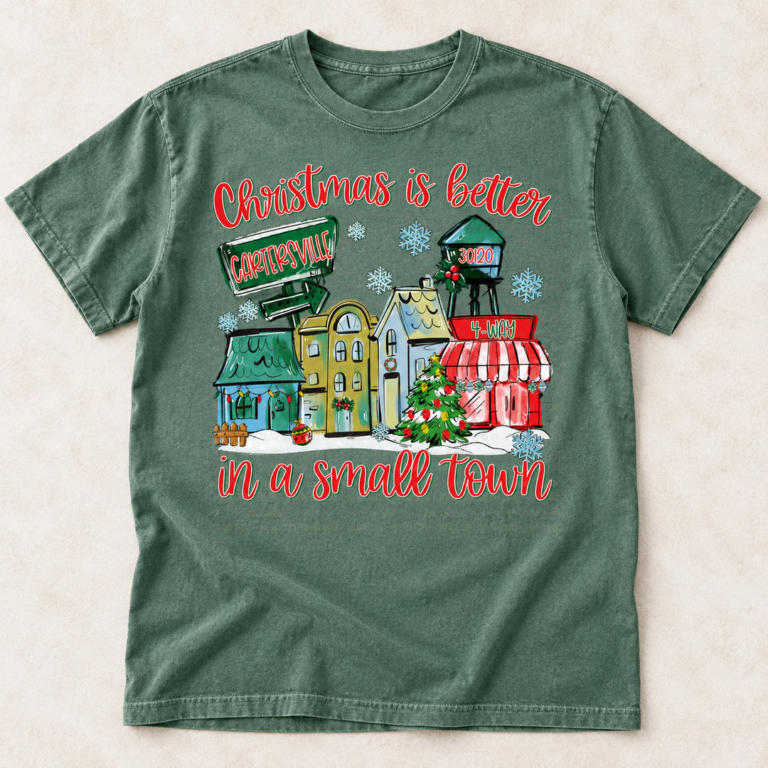Christmas Is Better in a Small Town Traditional customizable DTF transfer mockup