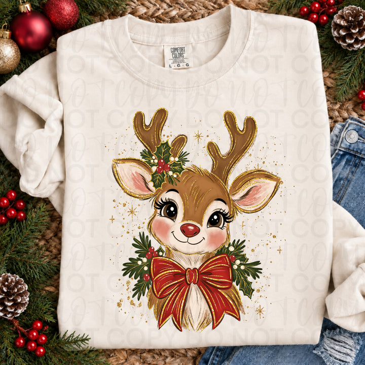 Christmas Reindeer DTF transfer design preview