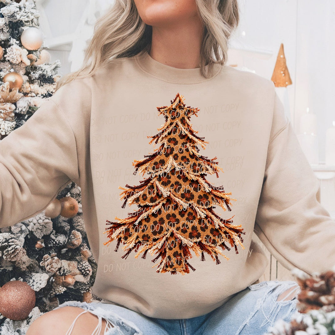 Christmas Tree Leopard DTF transfer mockup