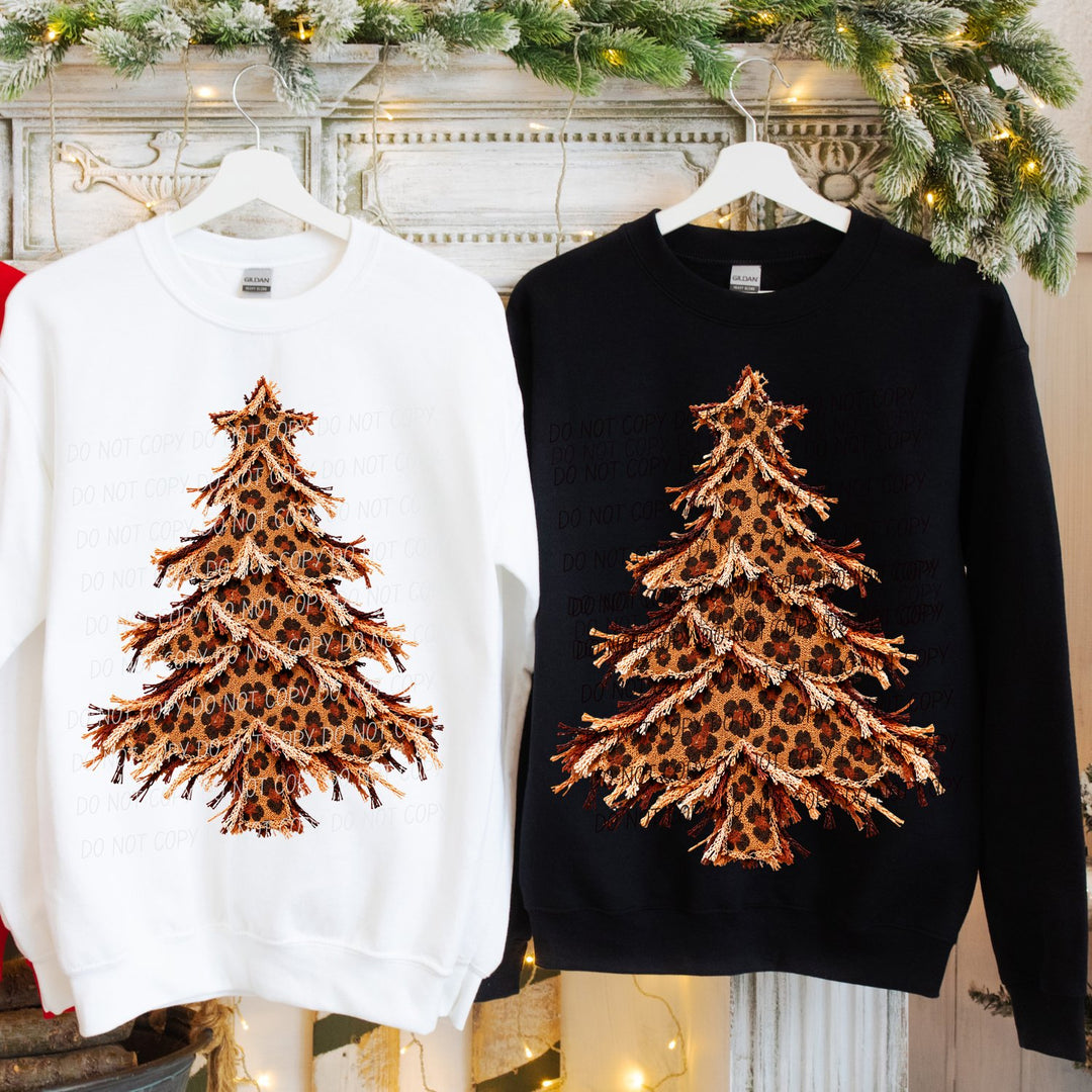 Christmas Tree Leopard DTF transfer mockup 3