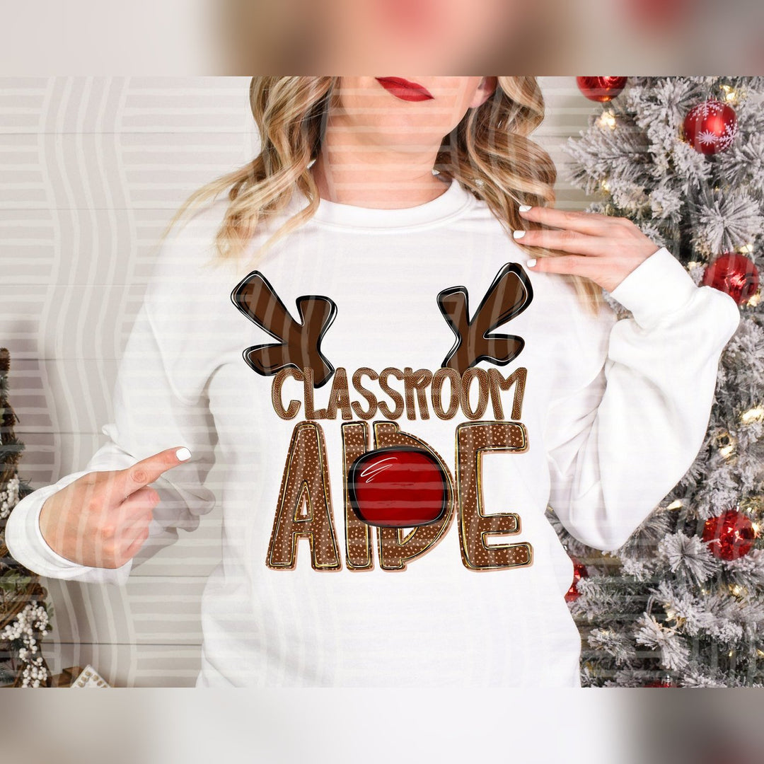 Classroom Aide Deer Antler School Staff DTF transfer