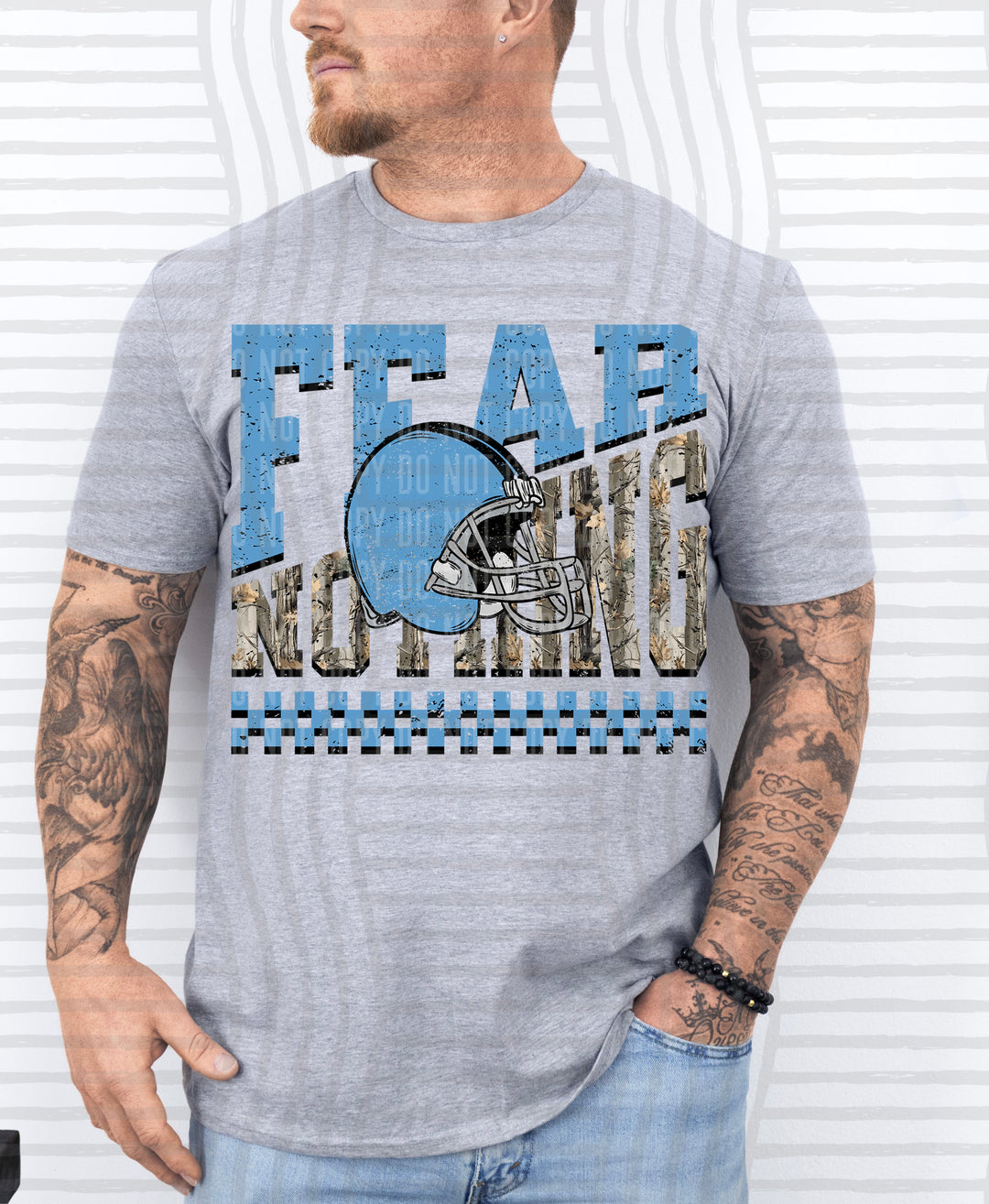 Fear Nothing Columbia Blue – Completed Tee