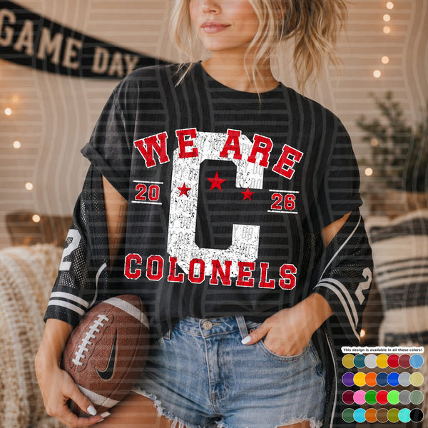 Varsity Initials White Outline Mascots Colonels design