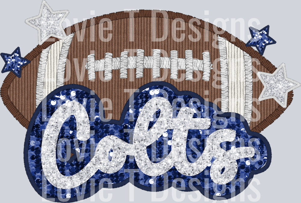 Colts Football Faux Applique