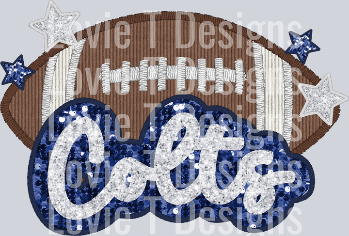 Colts Football Faux Applique